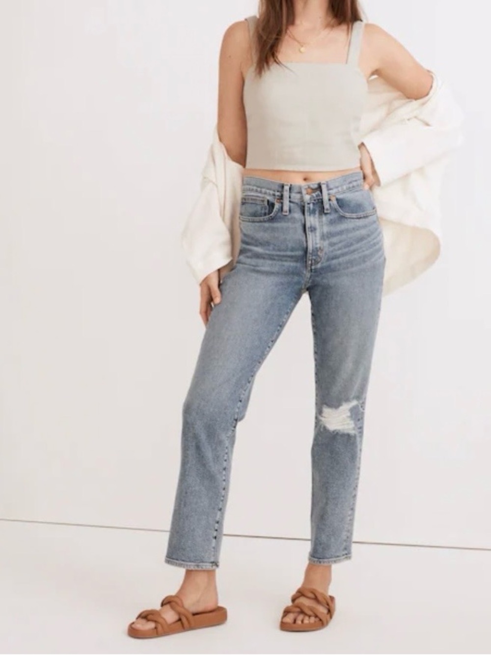 Madewell The Girljean in Berryton Wash: Distressed Comfort Stretch NF764 Sz 26T